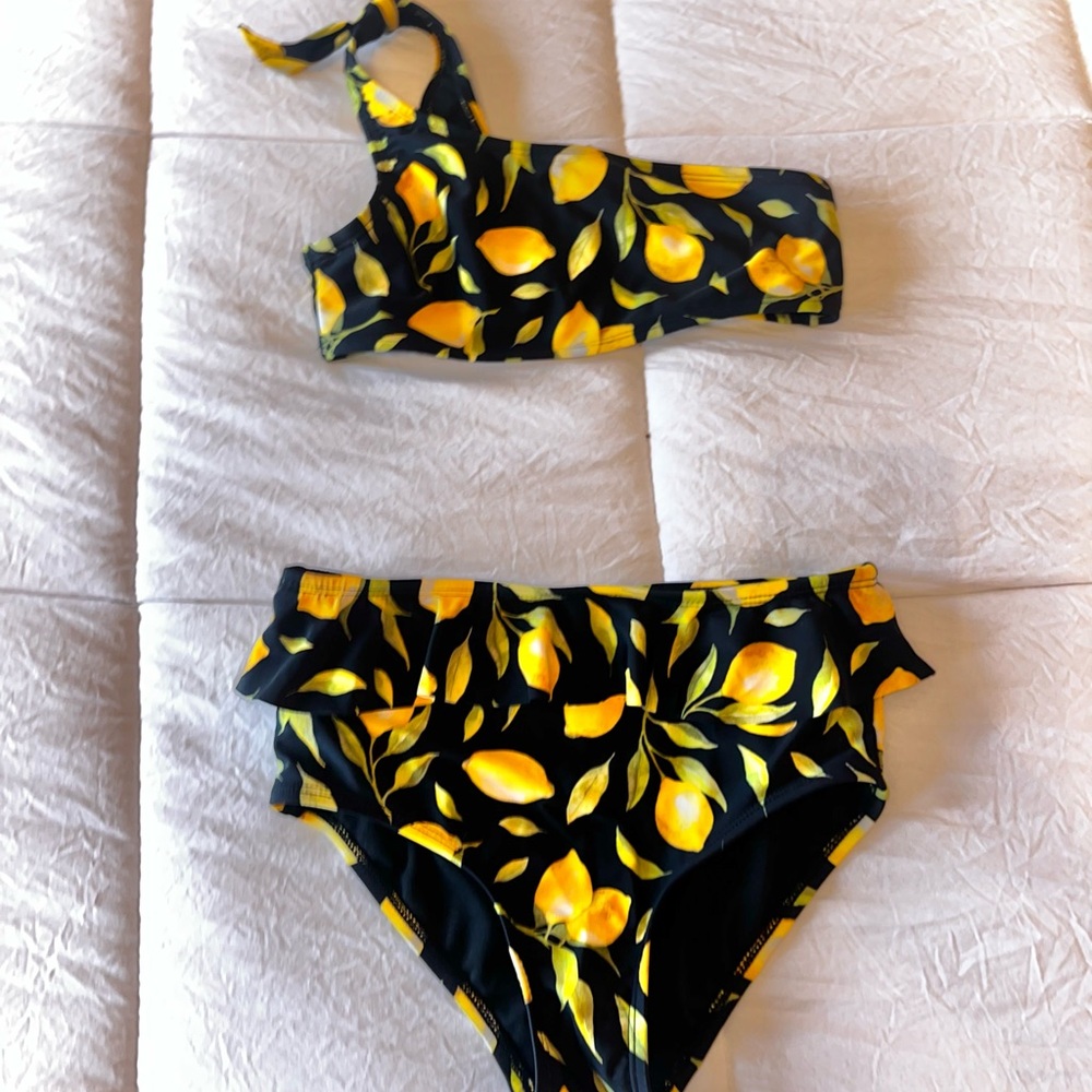 GB girls Black and Yellow Retro Bikini